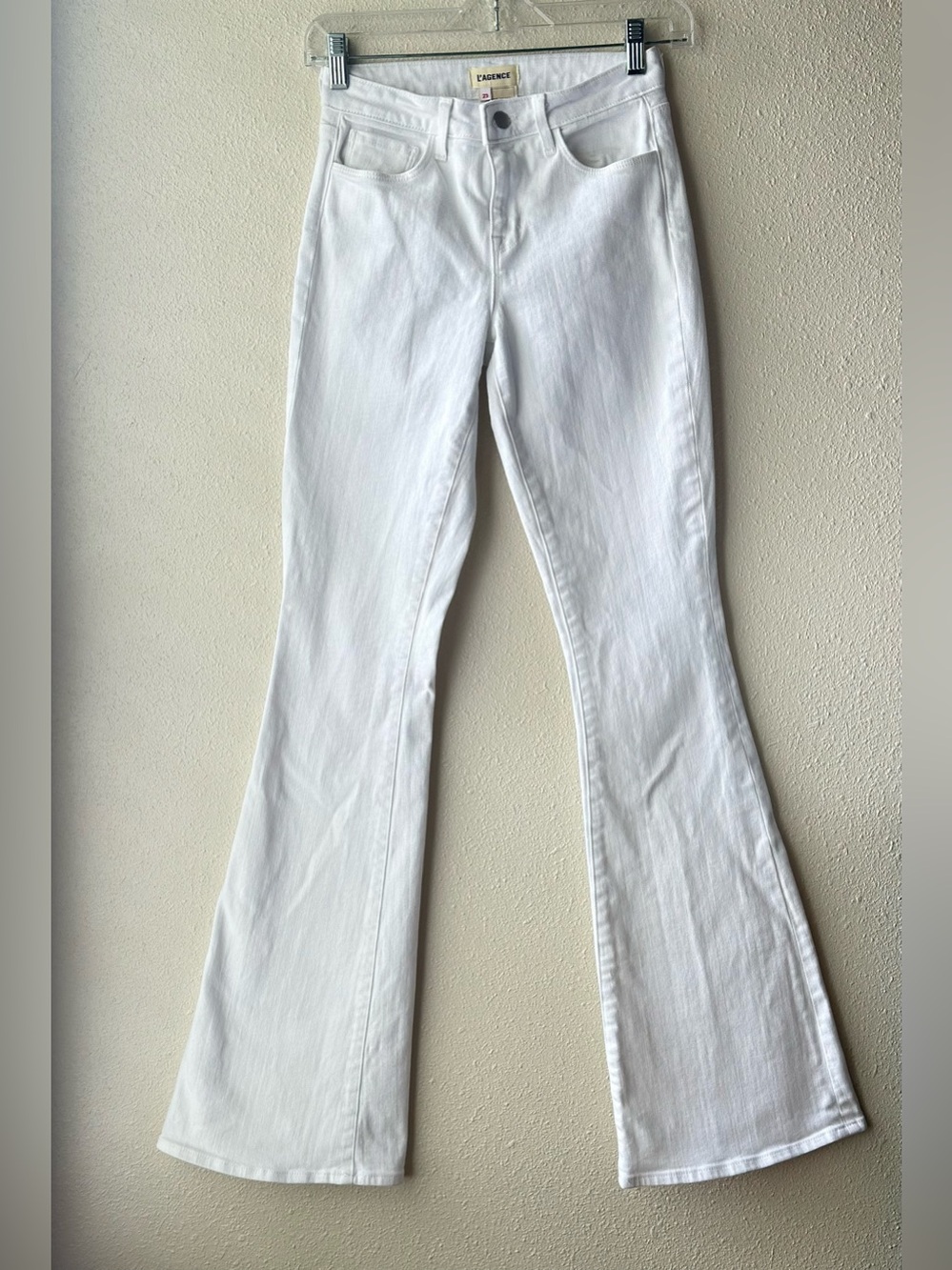 L’AGENCE White High Rise Flare Jeans Size 23